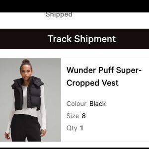 lululemon Black Wunder Puff Super-Cropped Vest